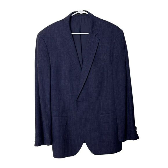 Hugo Boss Men's Blazer Made In Romania Silk Linen Wool Blend Navy Size 40R - Picture 1 of 11